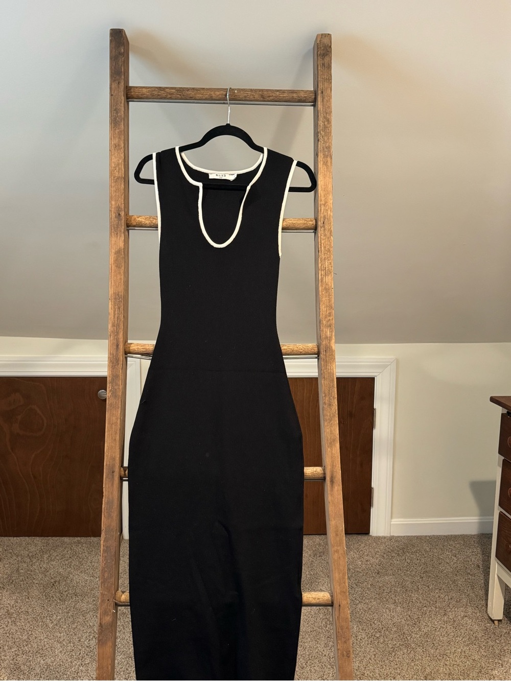 Cass Dimicco x NA-KD Fine Knit Contrast Detail Midi Dress